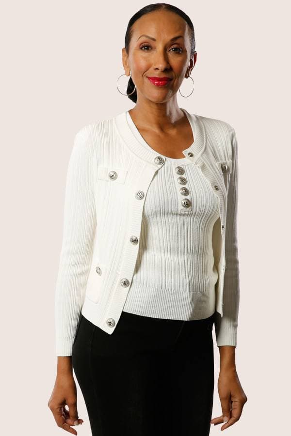 Knit Tank with Ribbing and Buttons -  - View 1 of 1