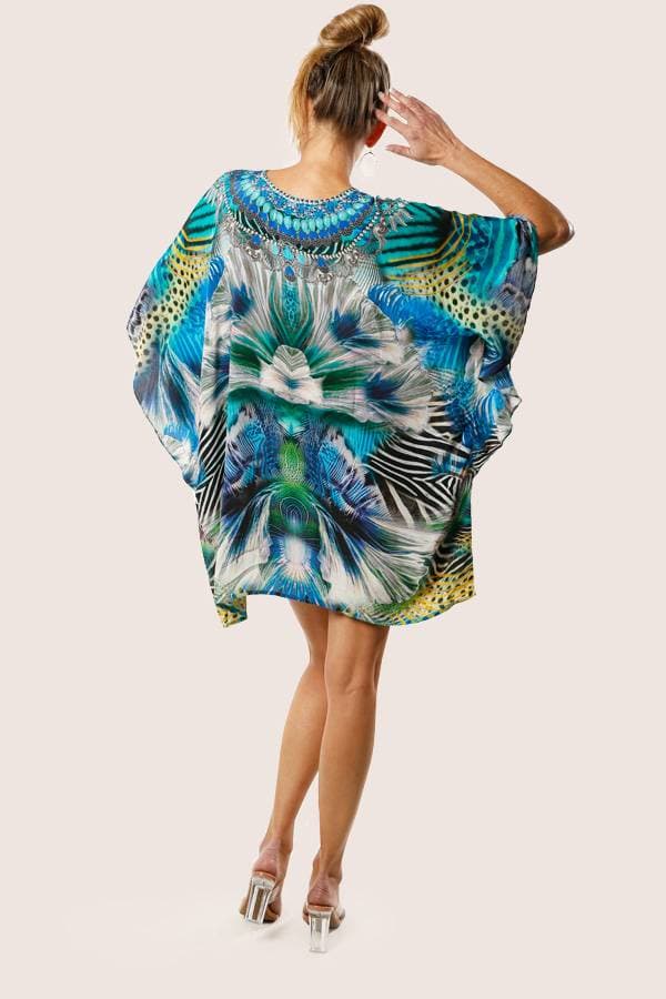 Viscose Silk Peacock Kaftan -  - View 3 of 4