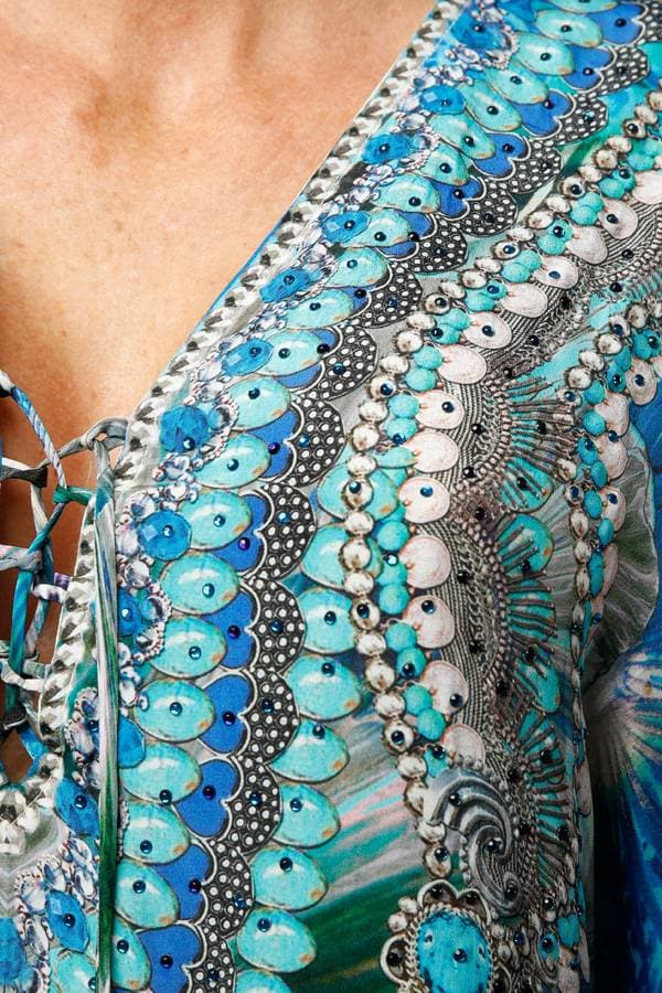 Viscose Silk Peacock Kaftan -  - View 4 of 4