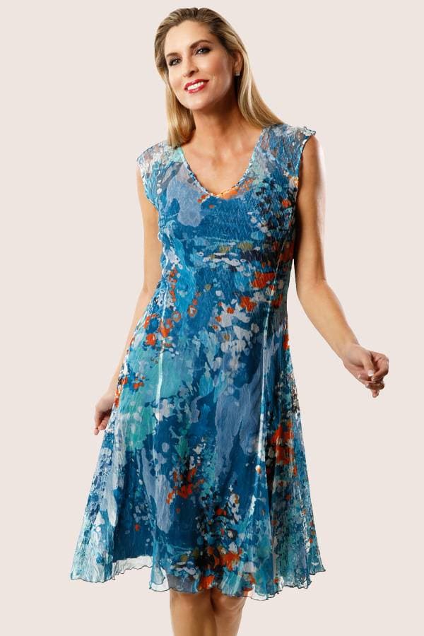 Plisse Floral Print Summer Dress -  - Main product view