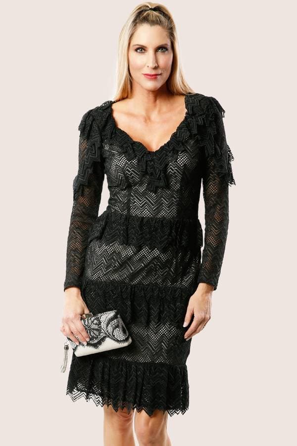 Chevron Lace Cocktail Dress -  - Main product view
