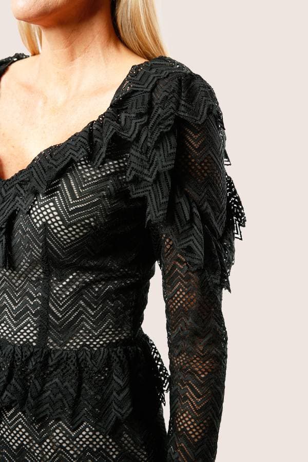 Chevron Lace Cocktail Dress -  - View 4 of 5