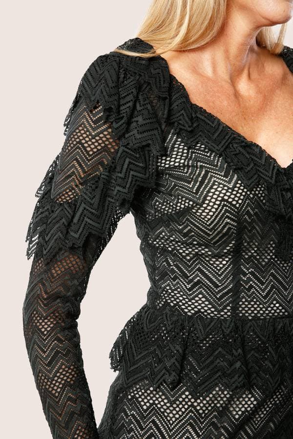 Chevron Lace Cocktail Dress -  - View 3 of 5