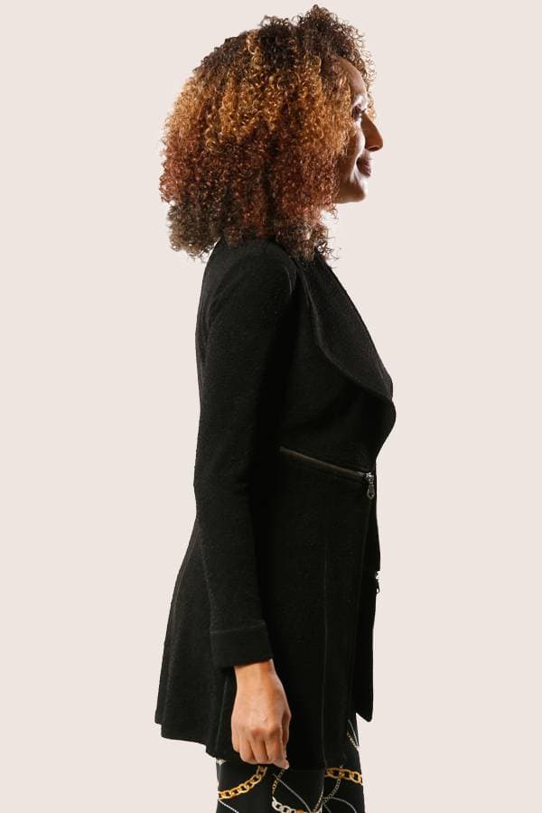 Jersey Pebble Knit Jacket with Zip Details - $345.00 - View 4 of 5