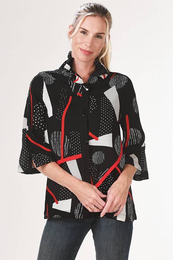 Crinkle Asian Inspired Shirt Jacket | Women's -  - View 1 of 3