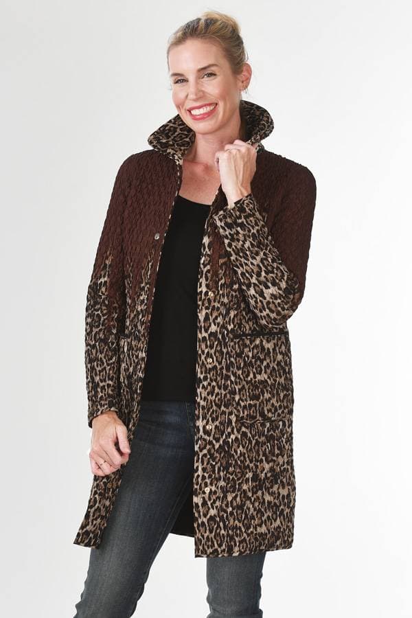 Outerwear Italian Reversible Quilted Leopard