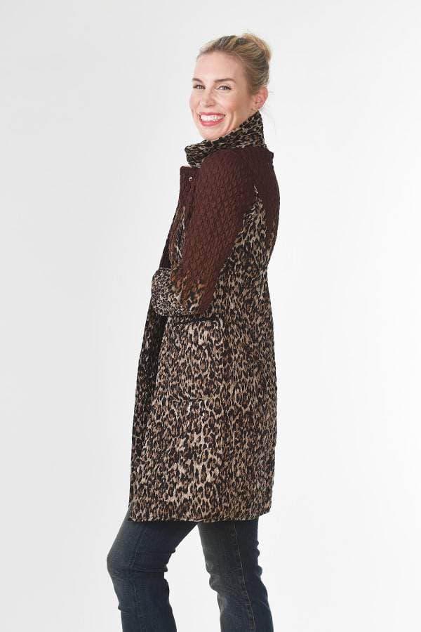 Black Outerwear Italian Reversible Quilted Leopard - $447.50 - View 7 of 7