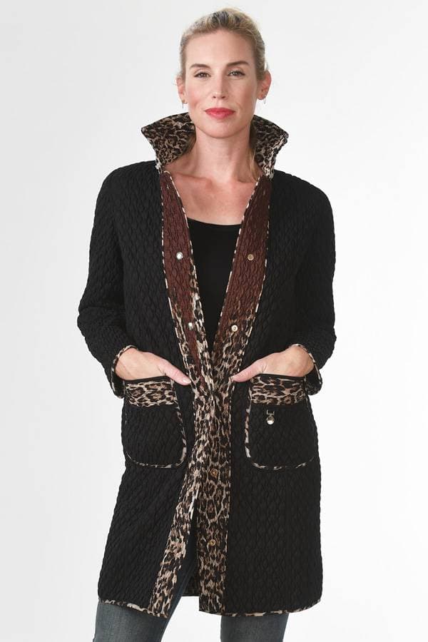 Outerwear Italian Reversible Quilted Leopard