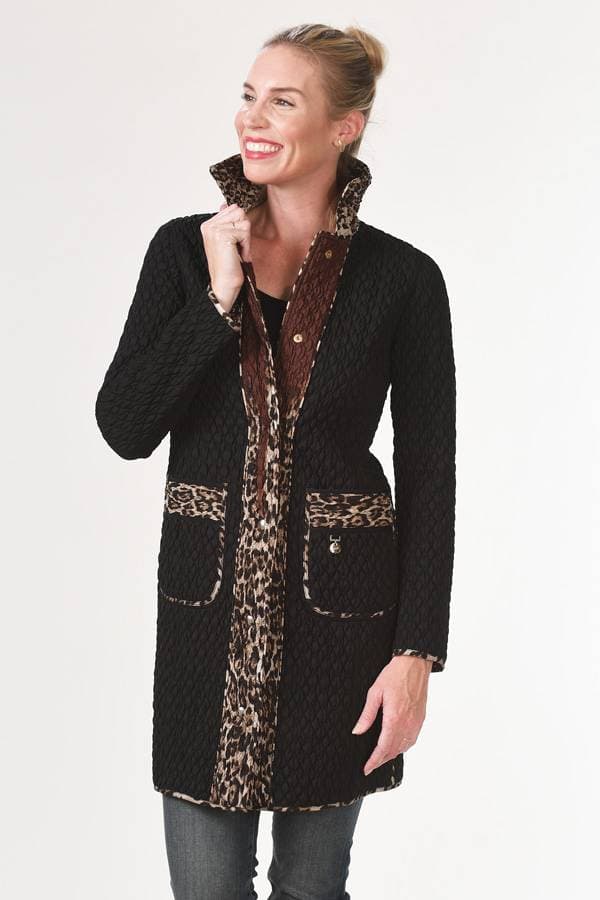 Outerwear Italian Reversible Quilted Leopard