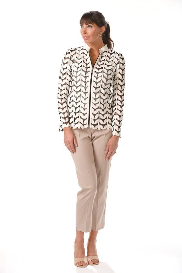 White Leather Leaf Jacket - 49500 - Alternative view 2