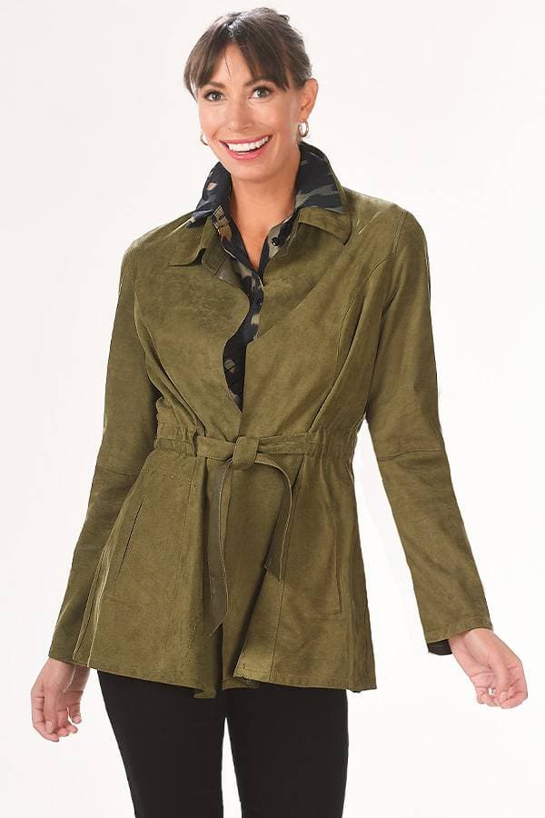 Olive Reversible Suede Jacket
