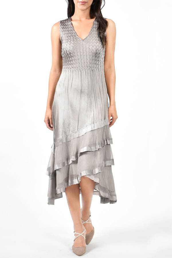 Beige 2pc Ensemble Sateen Dress with Jacket | Komarov Dress | Women's - $287.50 - View 6 of 8