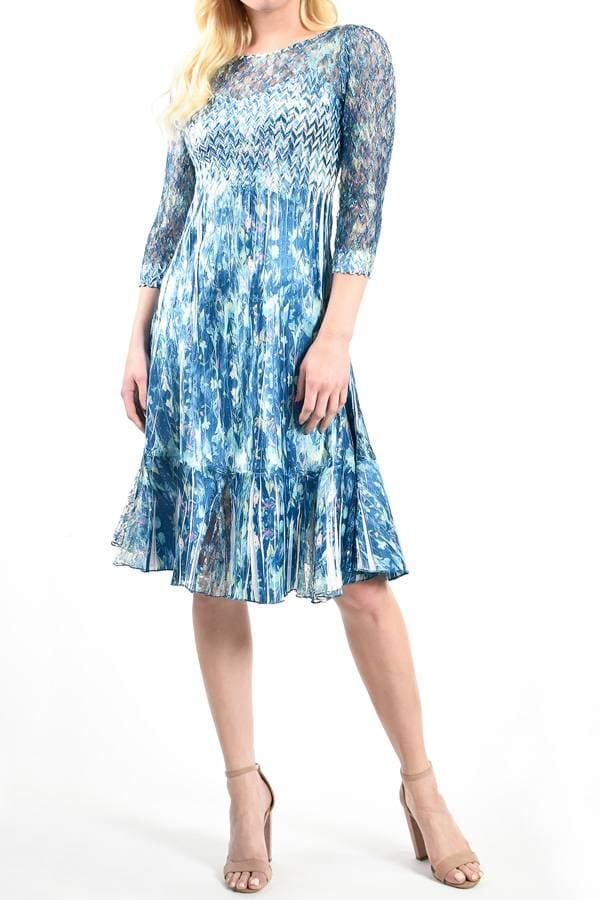 Pleated Illusion Dress | Komarov Dress - $285.00 - View 3 of 3
