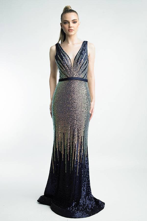 Gown with Multi-Sequined details