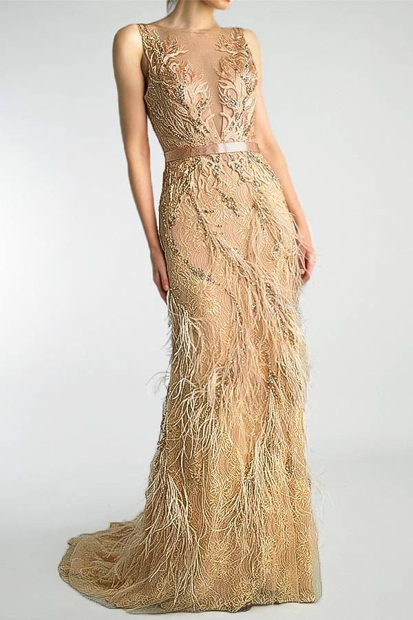 Hollywood Glamour Gown – Gold Yellow - $1,185.00 - View 4 of 5