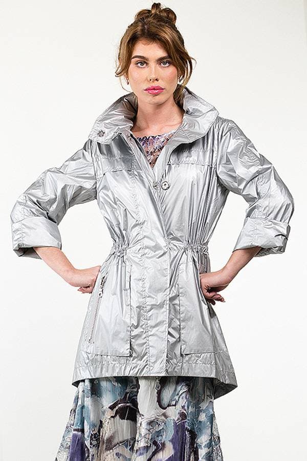 Metallic Silver Raincoat