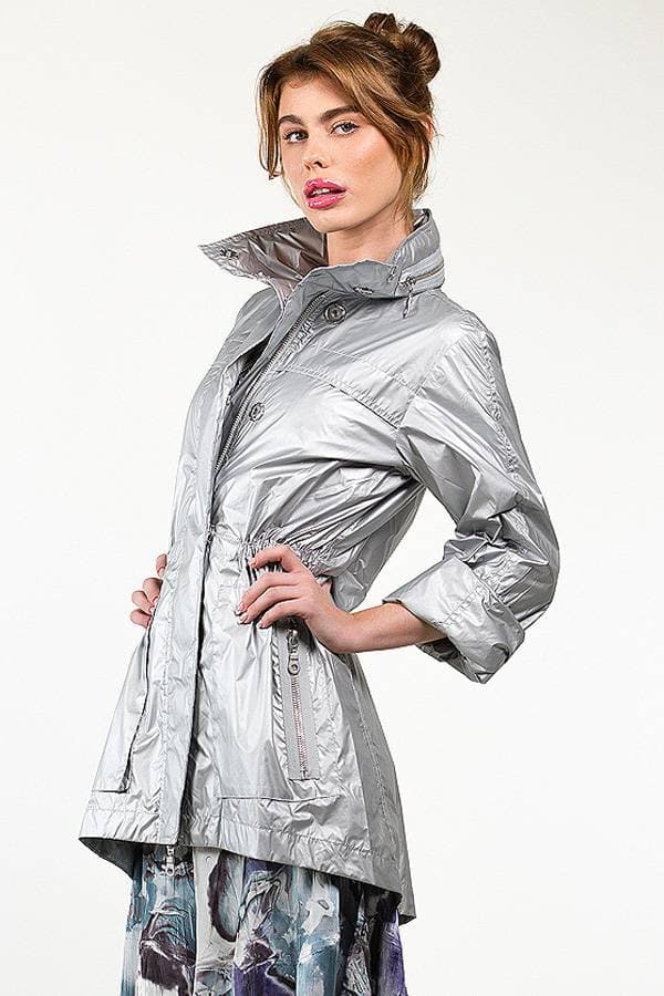 Metallic Silver Raincoat - $265.00 - View 3 of 4