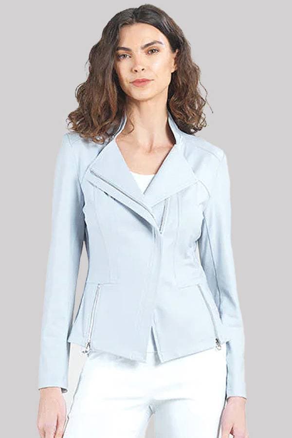 Blue White “LIQUID LEATHER” MOTO JACKET | Women's - $275.00 - View 1 of 5