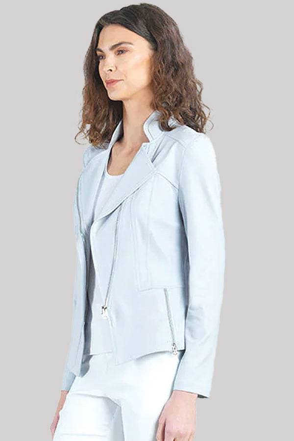 Blue White “LIQUID LEATHER” MOTO JACKET | Women's - $275.00 - View 4 of 5