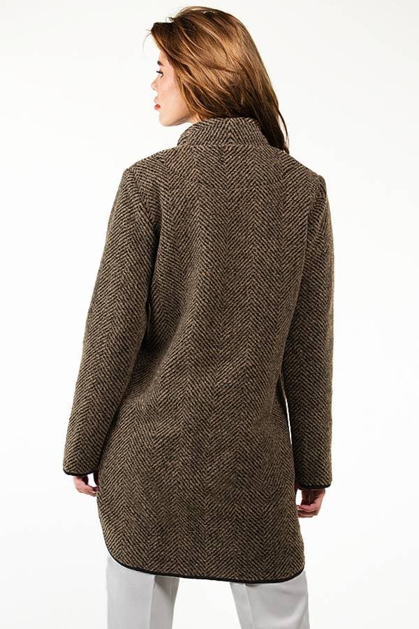 Brown Chevron Sweater Coat - $265.00 - View 3 of 3