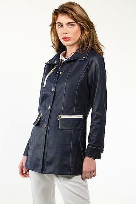 Blue Textured Long Jacket | Women's - $192.50 - View 1 of 4
