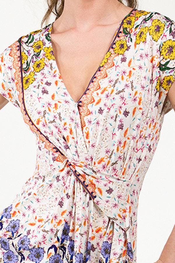 Floral Cap Sleeve Top -  - View 3 of 3