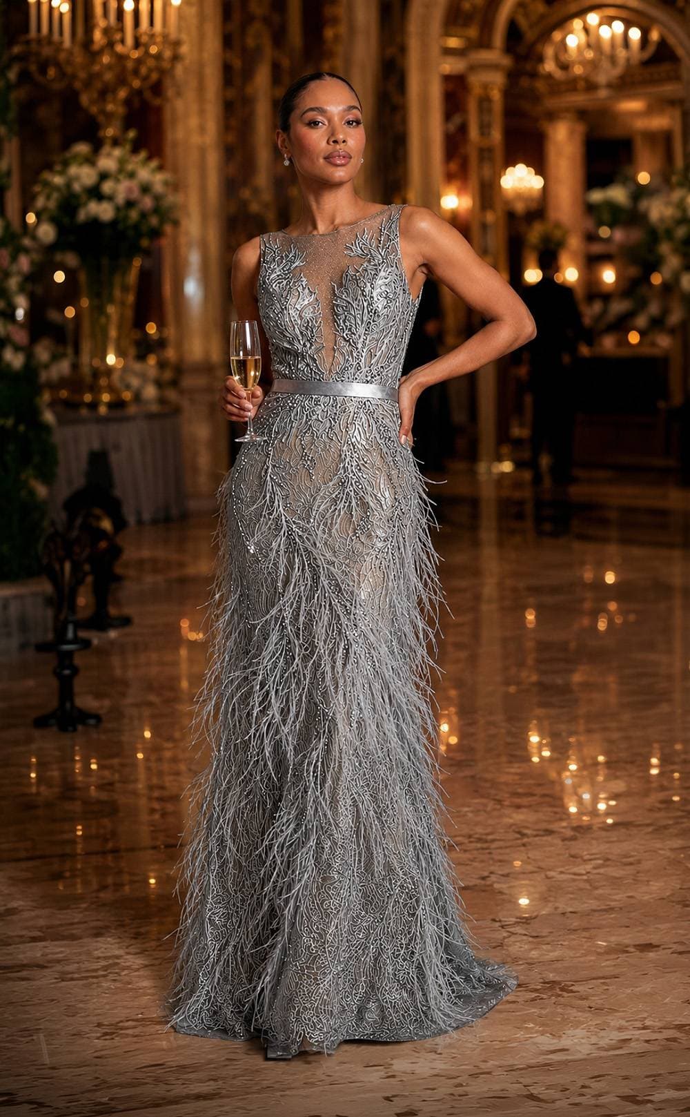 Holloywood Glamor Gown - Silver Gray -  - Alternative view 2