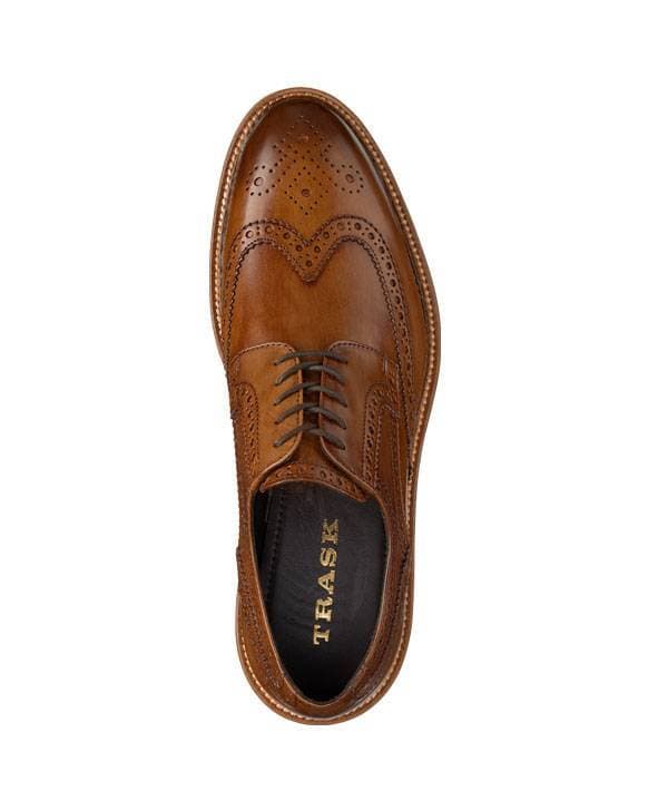 Trask Italian Wingtip Sport Shoe Vintage Finished in Cognac Brown. | Men's - $295.00 - View 2 of 5