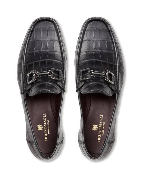Classic Moccasin Black Croc