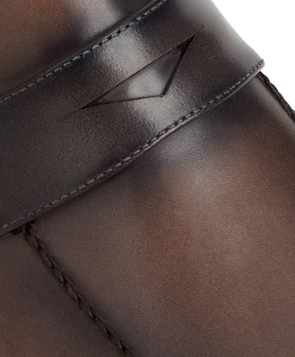 Burnished Penny Loafer- Truffle