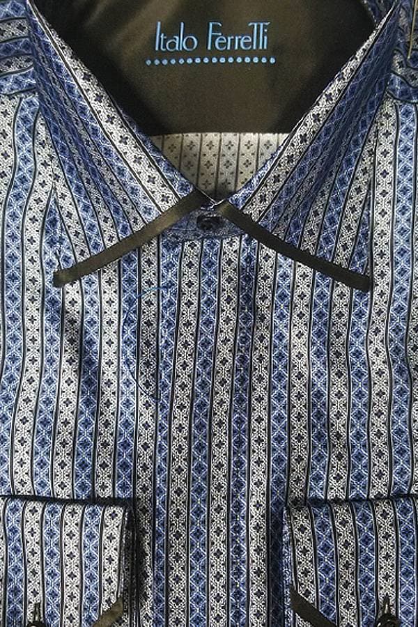 Italo Ferretti – Pure Silk Striped Shirt - 118500 - Alternative view 2