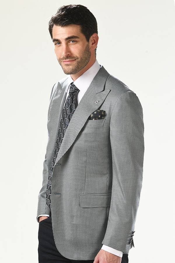 Ravazzolo Jacket 54% Silk 46% Wool Houndstooth
