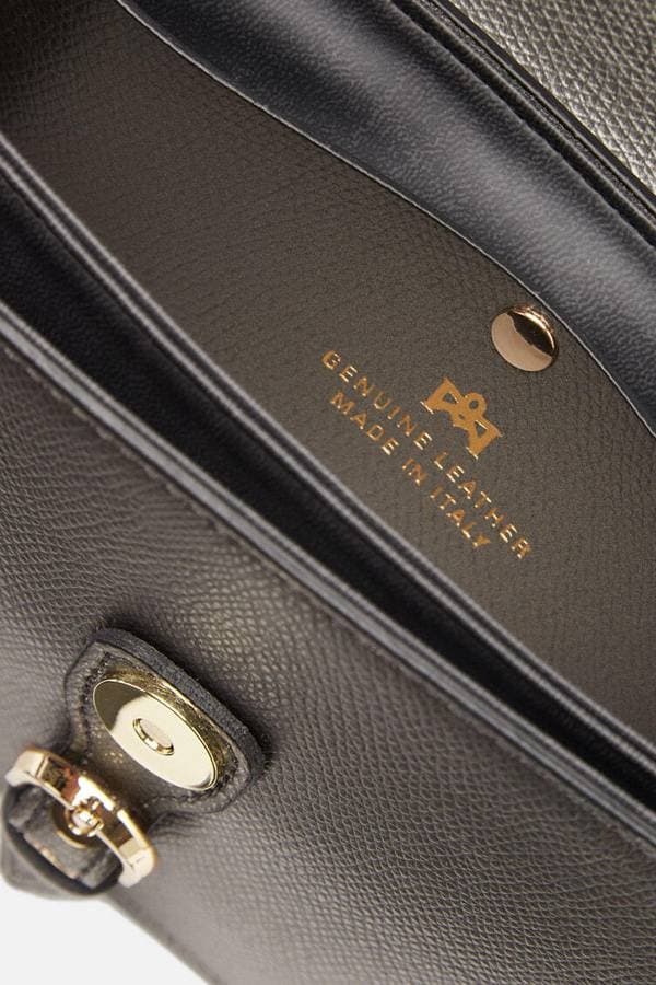 Gray Italian Leather Flap Pewter Crossbody | Women's - $295.00 - View 6 of 6