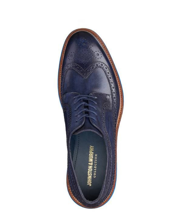 Trask Italian Wingtip Sport Shoe Vintage Finished in Navy