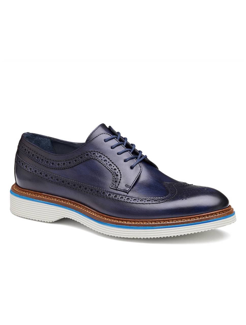 Trask Italian Wingtip Sport Shoe Vintage Finished in Navy
