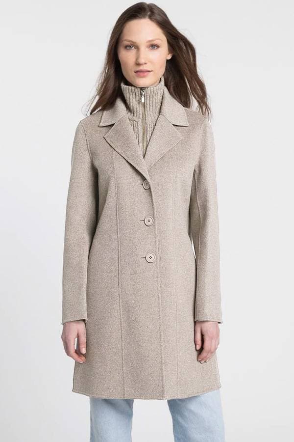 Cashmere Wool Knotch Zip Coat - 146500 - Main product view