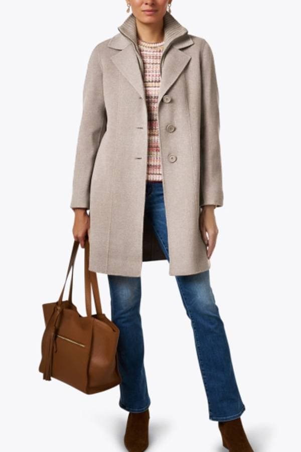 Cashmere Wool Knotch Zip Coat - 146500 - Alternative view 2