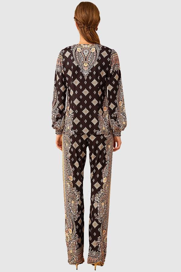 Foldover Jersey Print Pant