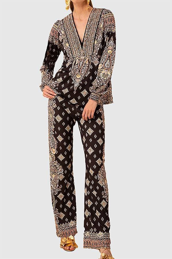 Jersey Medallion Print Top