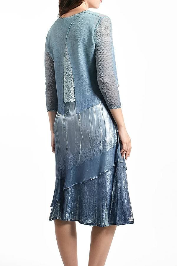 Blue Sateen Dress and Jacket Combo - $575.00 - View 3 of 3