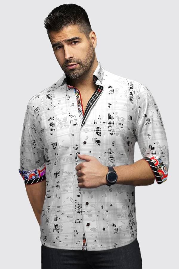 Shirt Plaid Satin Print Stretch