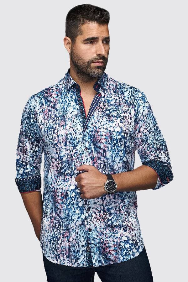 Sport Shirt Stretch Satin Print