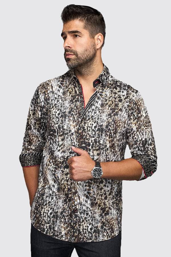 Sport Shirt Stretch Satin Print