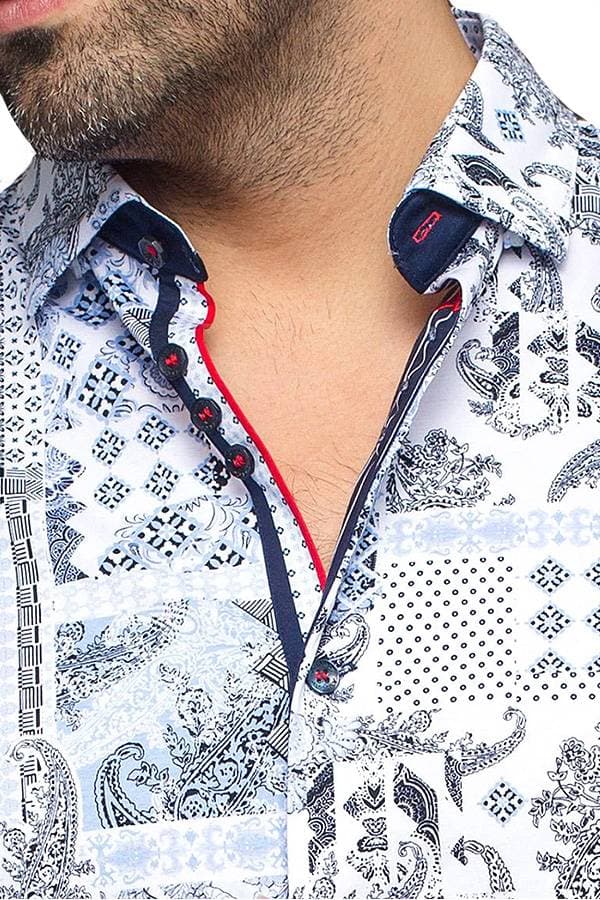 Cotton Knit Paisley Print Shirt