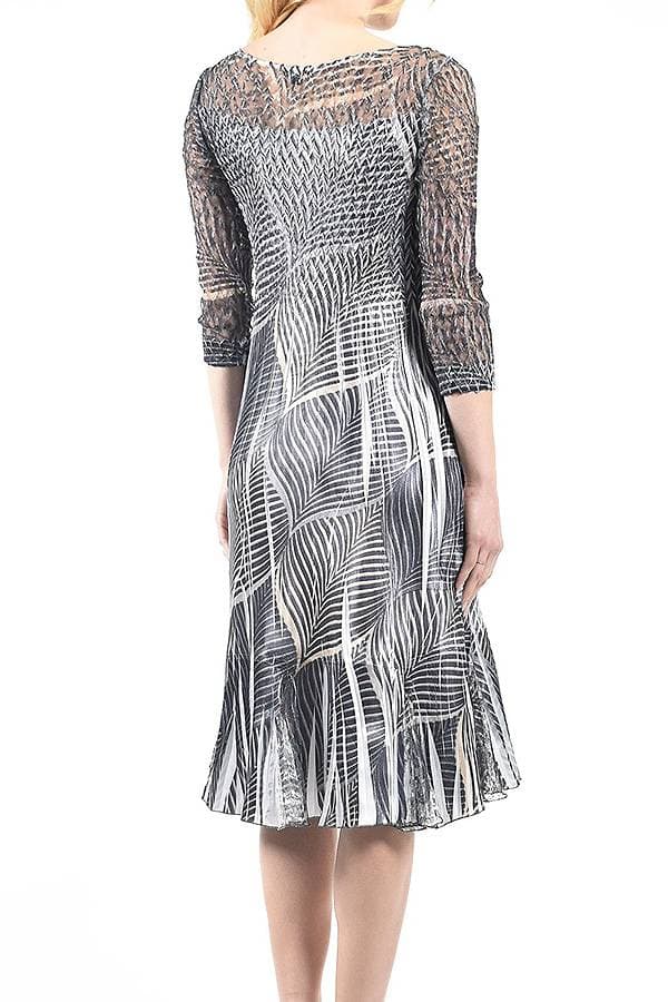 Black White Illusion Neck Dress | Komarov Dress | Women's - $395.00 - View 3 of 3