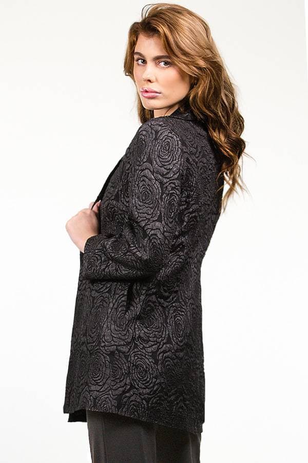 Pucker Rose Print Jacquard Jacket