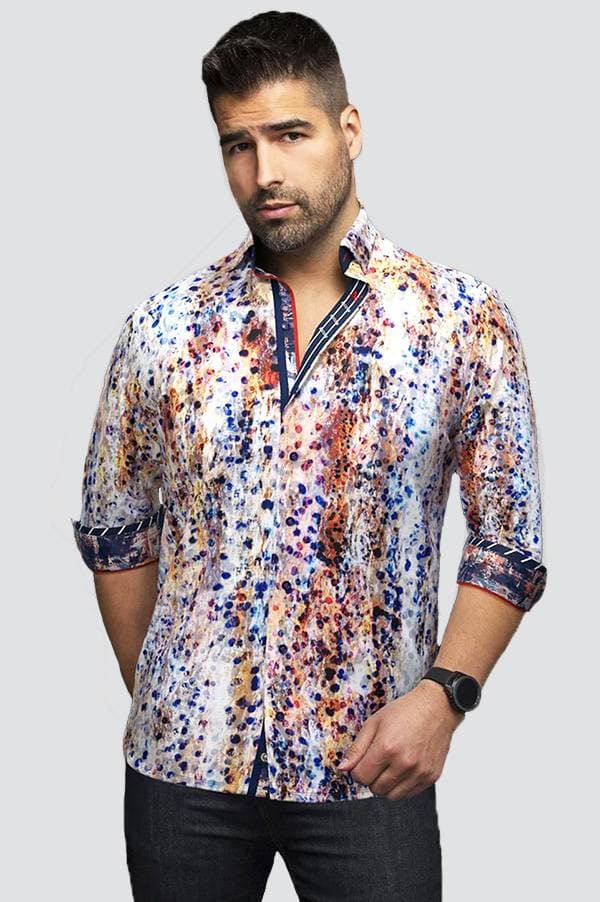 Multicolor Satin Stretch Printed Shirt