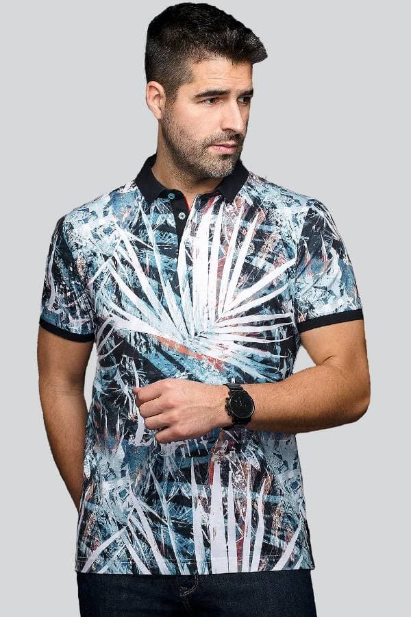 Knit Shirt with Tropical Print