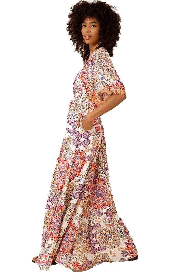 Beige Maxi Floral Dress | Women's - $395.00 - View 3 of 3