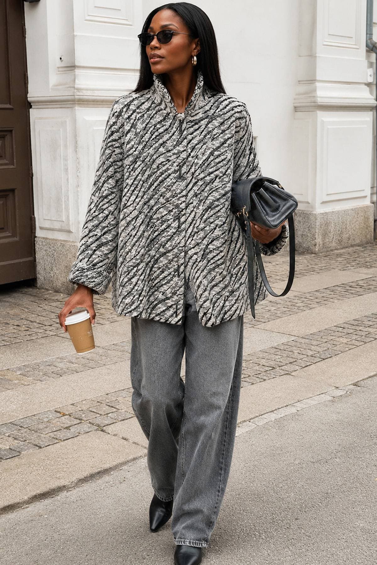 White Tiger Knit Shacket - $265.00 - View 3 of 4